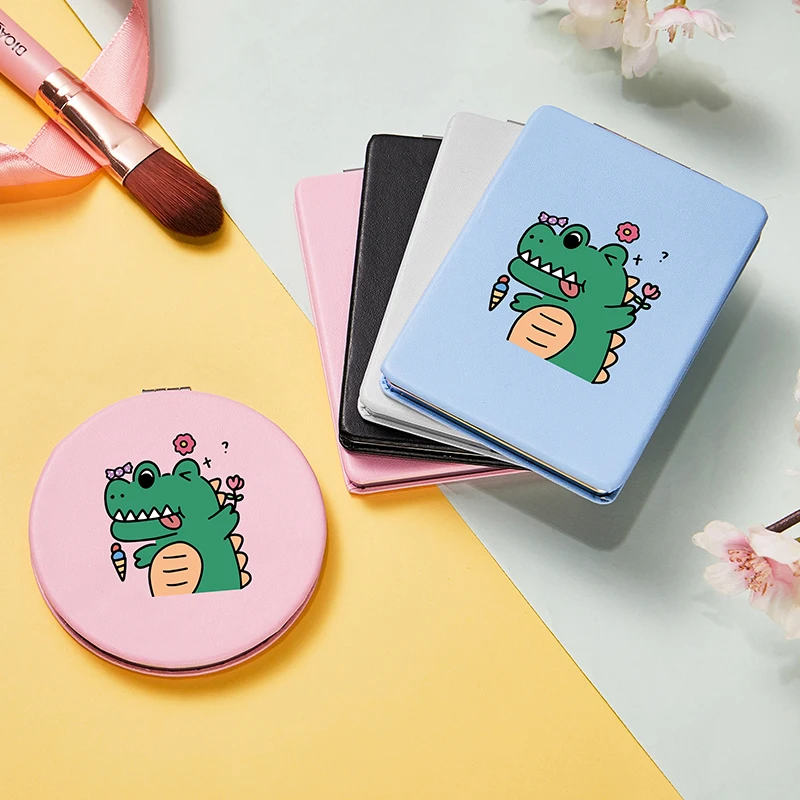 

Забавное милое зеркало для макияжа с двойными сторонами для женщин, портативные маленькие складные компактные косметические карманные уве...