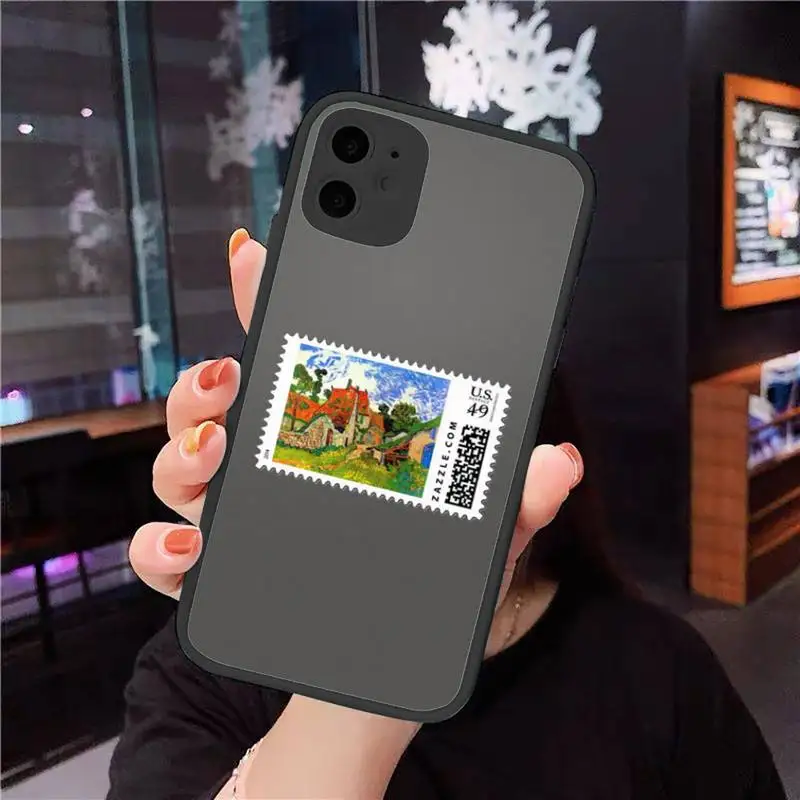 

stamp Phone Cases matte transparent For iphone 7 8 11 12 plus mini x xs xr pro max cover