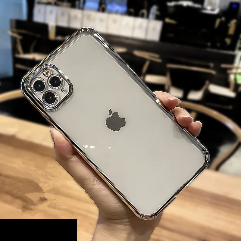 

Мягкий противоударный чехол для iphone 11, 12 Pro Max, Xs Max, XR, X, 7, 8 Plus, SE, с простой защитой камеры