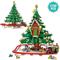 christmas tree reindeer gingerbread house model sets building blocks brick montessori toy for children house city gift
