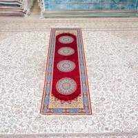 yilong 2 5x9 persian silk carpet runner red medallion hand knotted oriental runner tj189a