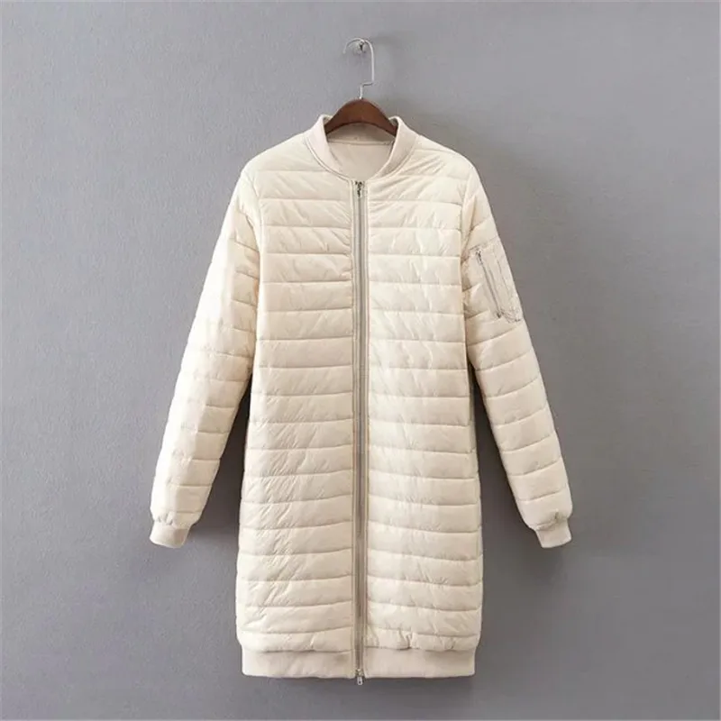 

TRAF Women 2021 Fashion Solid Color Lightweight Quilted Bomber Jacket Coat Retro Long Sleeve Mid-length Outerwear Streetwear