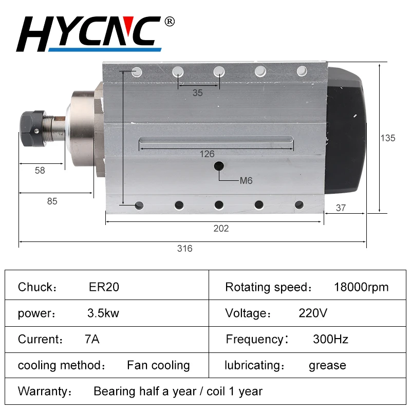 Фрезерный станок с ЧПУ 300 кВт электродвигатель шпинделя воздушным охлаждением 7A