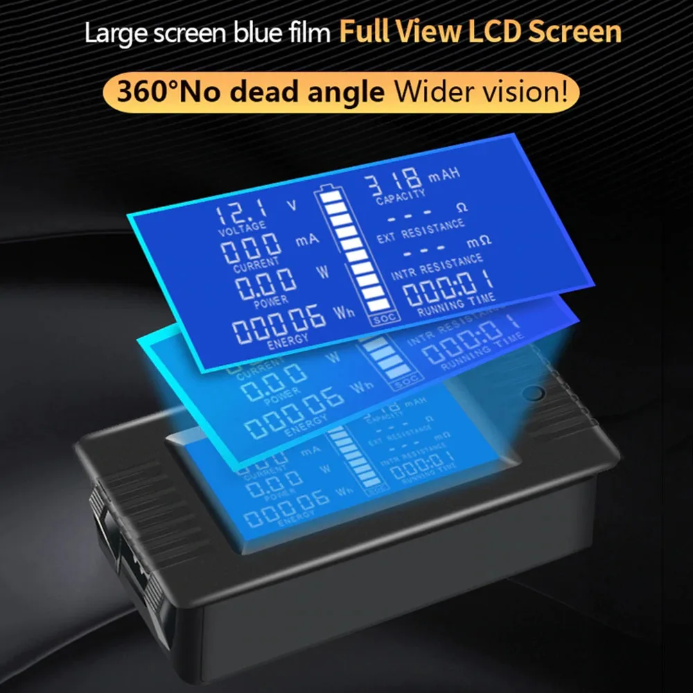 Тестер аккумулятора постоянный ток разряд измеритель мощности ЖК-дисплей