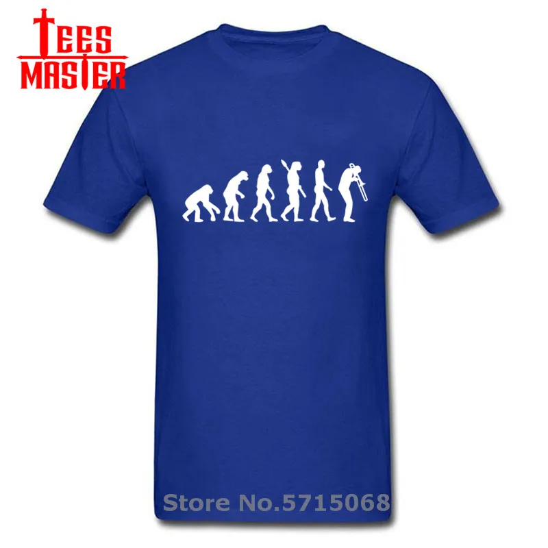 Эволюция тромбон Футболка прямого кроя Homme Повседневная модная одежда с