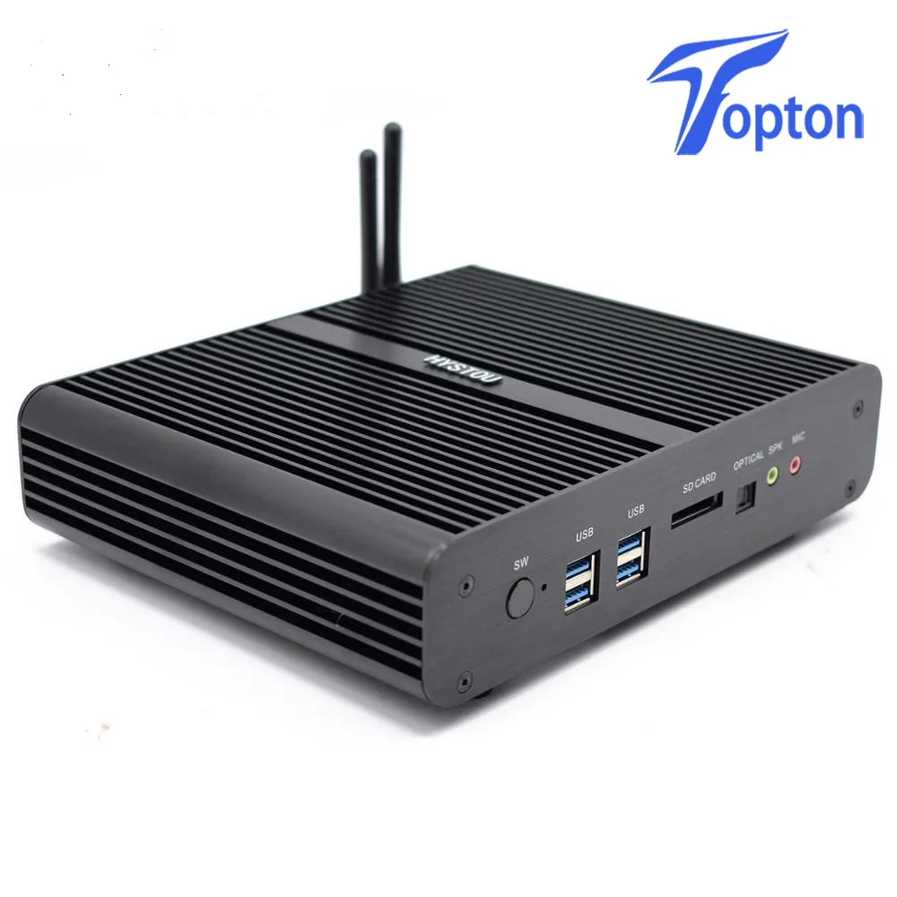 Topton новинка 7 го поколения Core i7 7500U Windows 10 безвентиляторный мини ПК 300 м Wifi