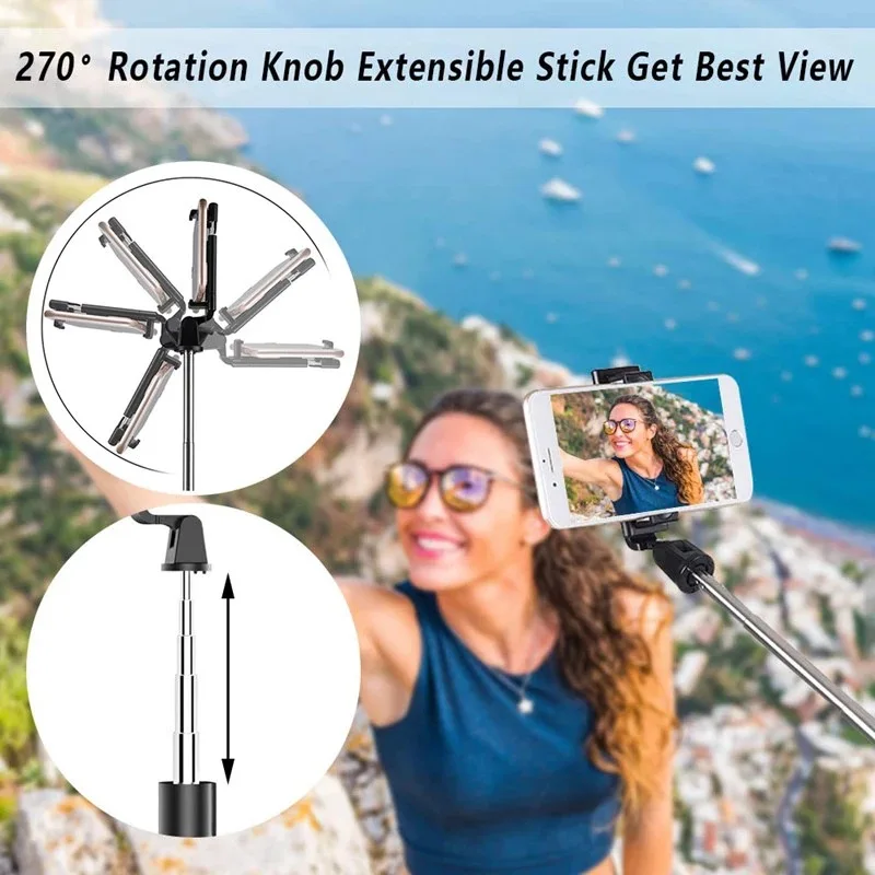 Wireless bluetooth foldable selfie stick tripod remote control for Xiaomi Huawei iphone IOS Android 20cm hot