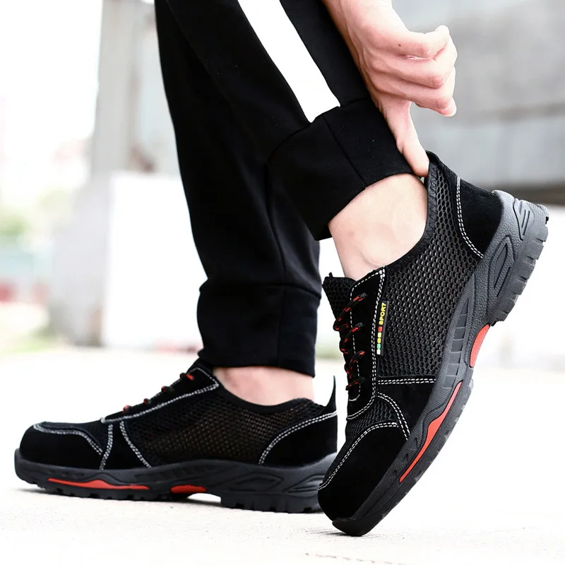 Кепки мужские со стальным носком летняя защитная обувь для работы защита от