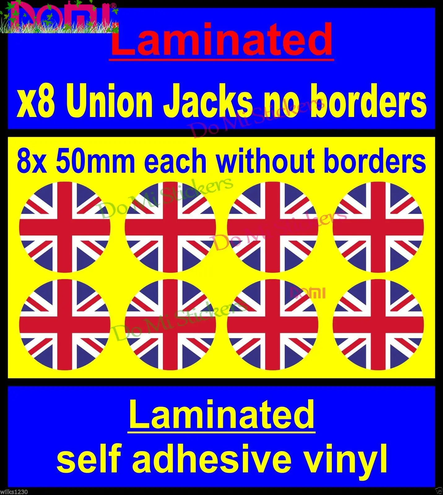 

Laminated 8x British Union Jack Flag Decals England Gb Car Van RV Truck Bike Bus Die-Cut Waterproof PVC