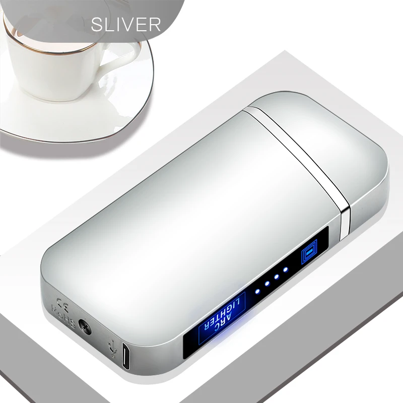 silver ice Многоцветная крестообразная дуговая зажигалка с сенсорным экраном Индукционная USB портативная зарядка Ветрозащитный подарок выбор - Цвет: silver ice