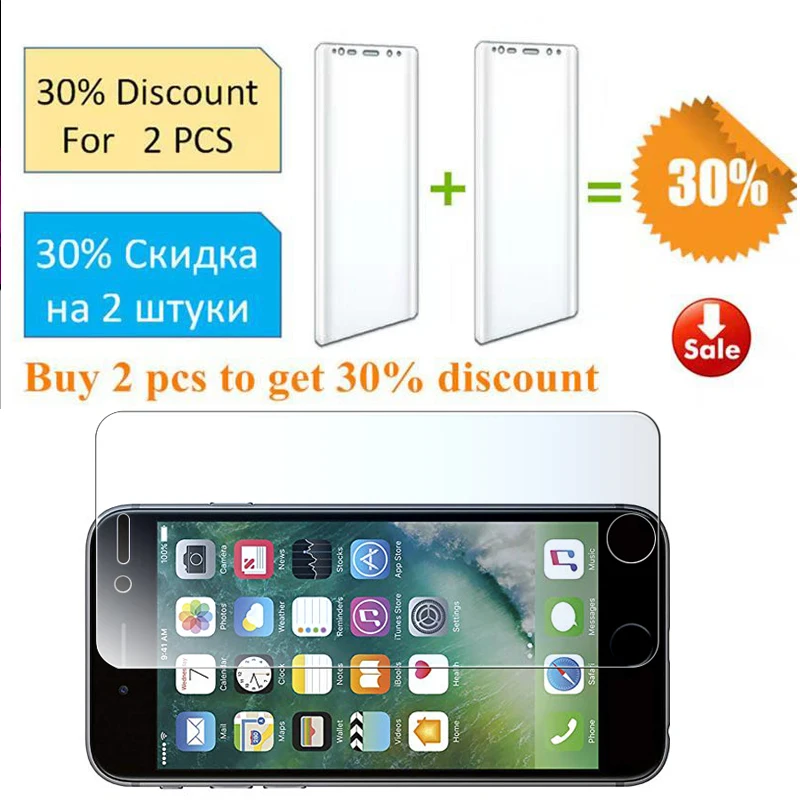 Защитное стекло 9H для iPhone 6 6S Plus защита экрана|Защитные стёкла и плёнки телефонов|