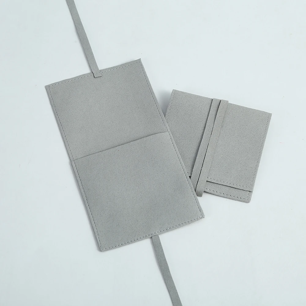 20 pcs per bag grey Folded microfiber Velvet jewelry Bag Pouches Jewelry Package Presents Bags can be customized