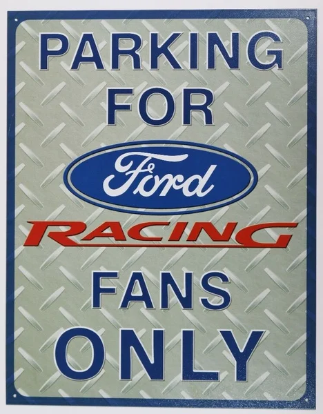 

Tin Metal Sign Ford Parking Racing Fans Only Car Garage Man Cave