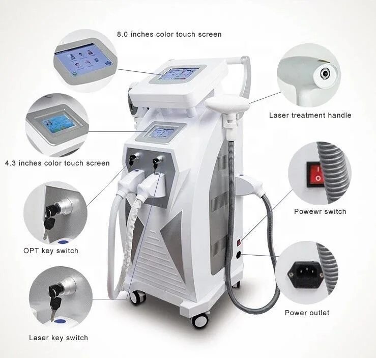 

2021 4 in 1 Professional Hair Removal IPL SHR machine / IPL opt ND YAG machine / laser + RF