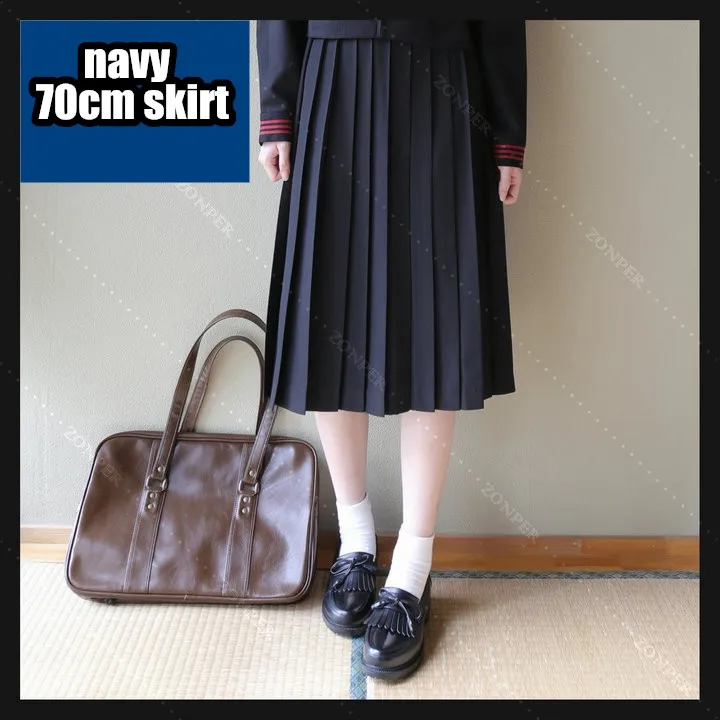 Японская школьная форма для девочек однотонный плиссированный костюм JK черный