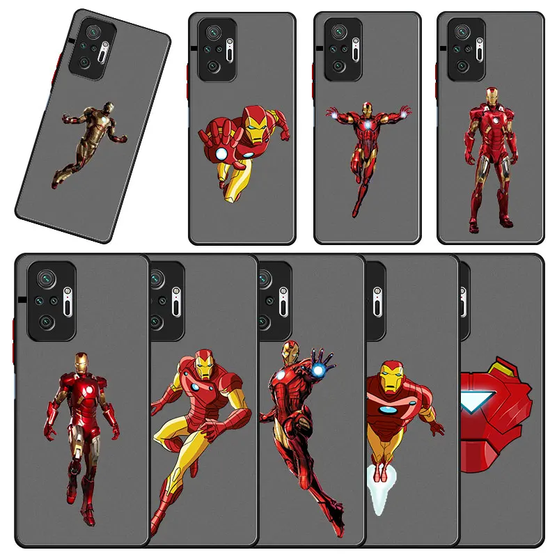 

Translucent Matte Phone Case For Xiaomi Redmi Note 11 9S 9 8 10 Pro Max Lite 8T 9T 9C 8A 7A 7 Caso Marvel Iron Man Cartoon