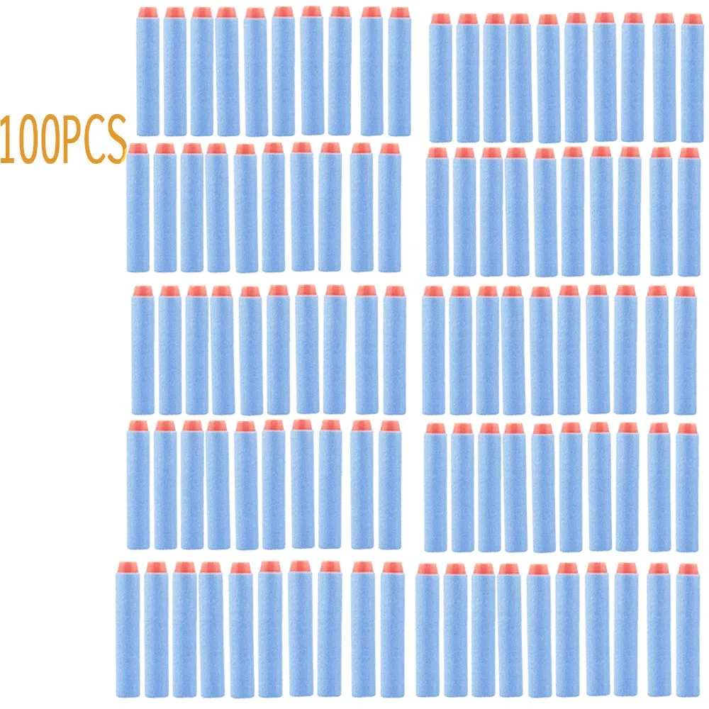 100Pcs-Light Blue 30/50/100 шт. EVA мягкие пули для водомет Nerf Darts дырочку головы 7,2 см заправка игрушка дартс пистолет пули для настрйки серии Бластеры - Цвет: 100Pcs-Light Blue