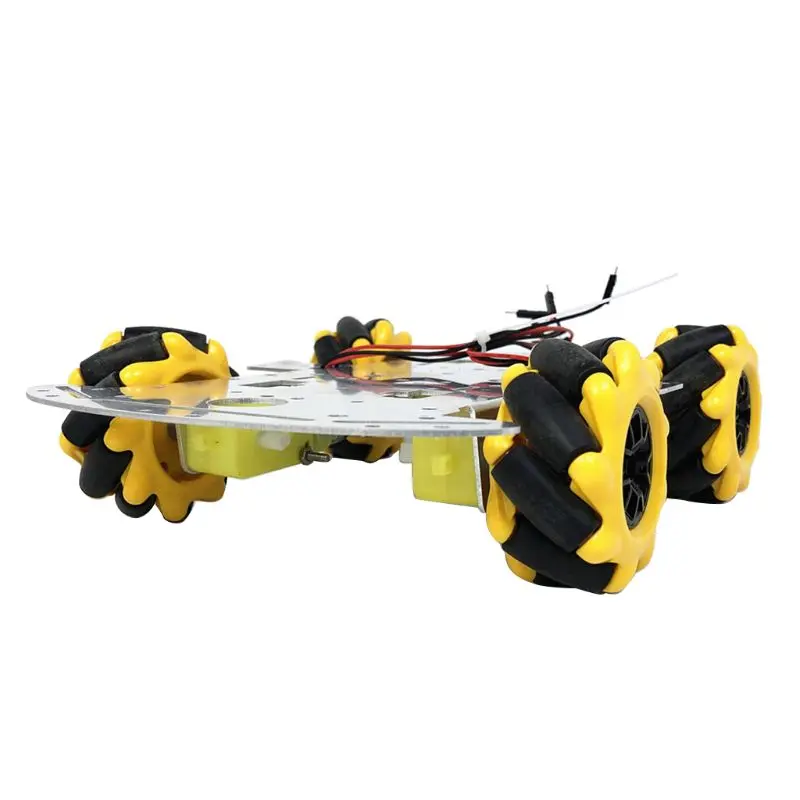 

Aluminum Alloy Omnidirectional Wheel Trolley Smart Robot Car Chassis Metal TT Motor Kits DIY Accessories