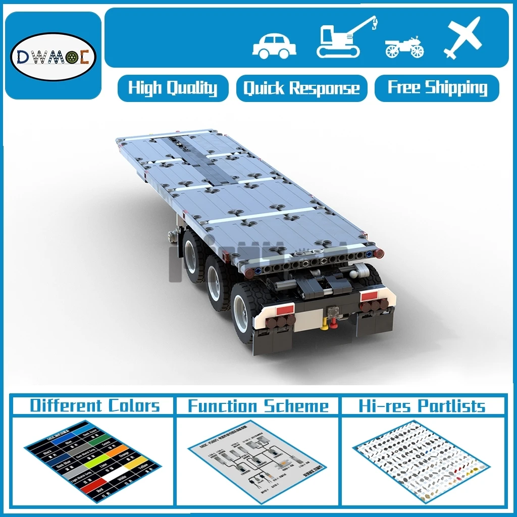 

Moc-37319 flat semi-trailer is equipped with 42078 splicing building block technology assembly
