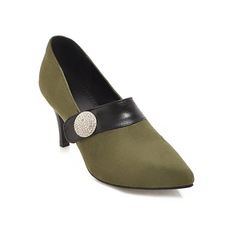 Женские туфли на высоком каблуке лодочки Тонкие с пряжкой и тонким каблуком