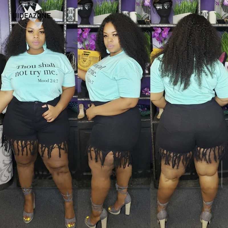 WA02919 Большие размеры 4XL 5XL повседневные винтажные шорты с кисточками женские эластичные шорты с высокой талией Летние уличные неоновые желтые байкерские шорты - Цвет: WA02919