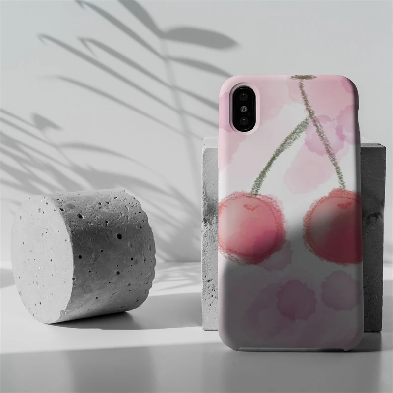 

Cherry Cute Cartoon Case For iPhone 12 11 Pro Max Mini X XR XS Max 7 8 6s Plus SE 2020 Shockproof Soft Cover 2021 NEW