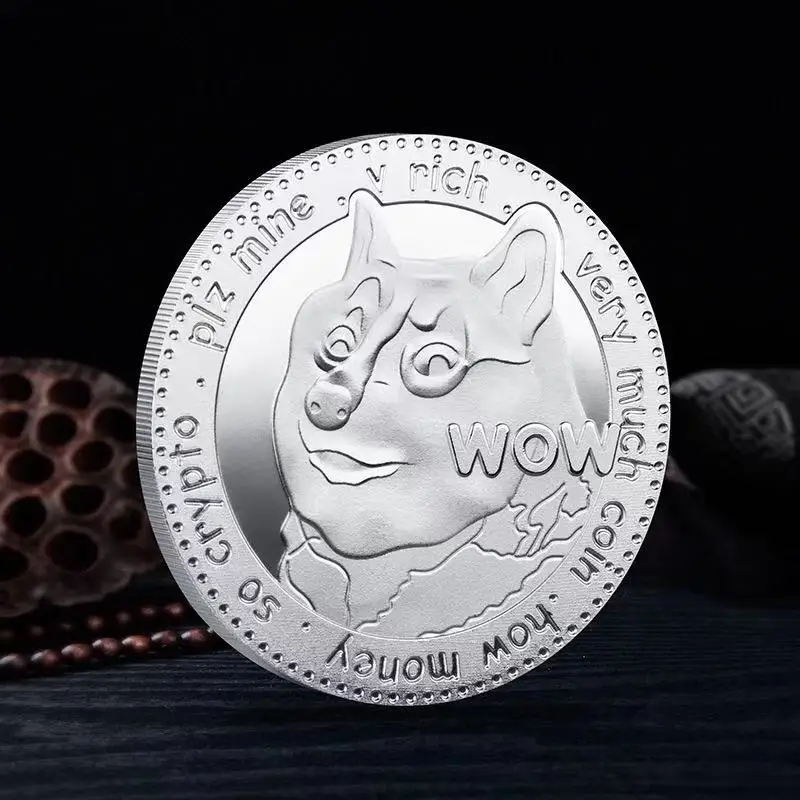 Памятные монеты Dogecoin золотистые/серебристые 1 унция с изображением милой собаки
