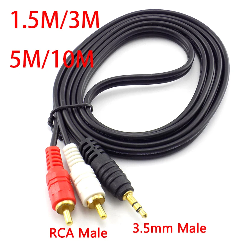 Кабель 3 5 мм штекер к AV 2 RCA для Mp3 Pod телефона ТВ AUX звук компьютера ПК колонки