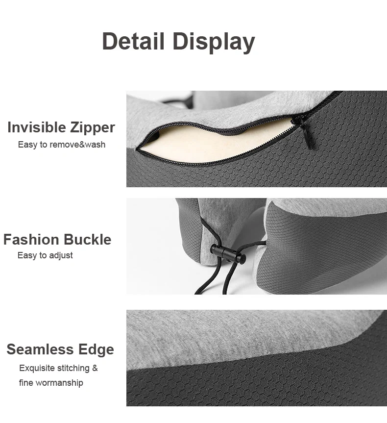 PurenLatex Memory Foam U shape Подушка для путешествий для самолета затылочный шейный подушку с замком медленная отскока амортизирующая подставка