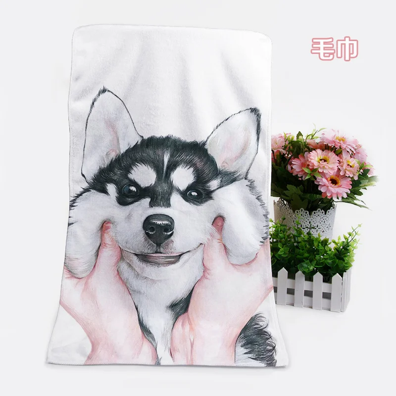 1 шт. модный персонализированный носовой платок Smile Dog с рисунком аниме мягкое