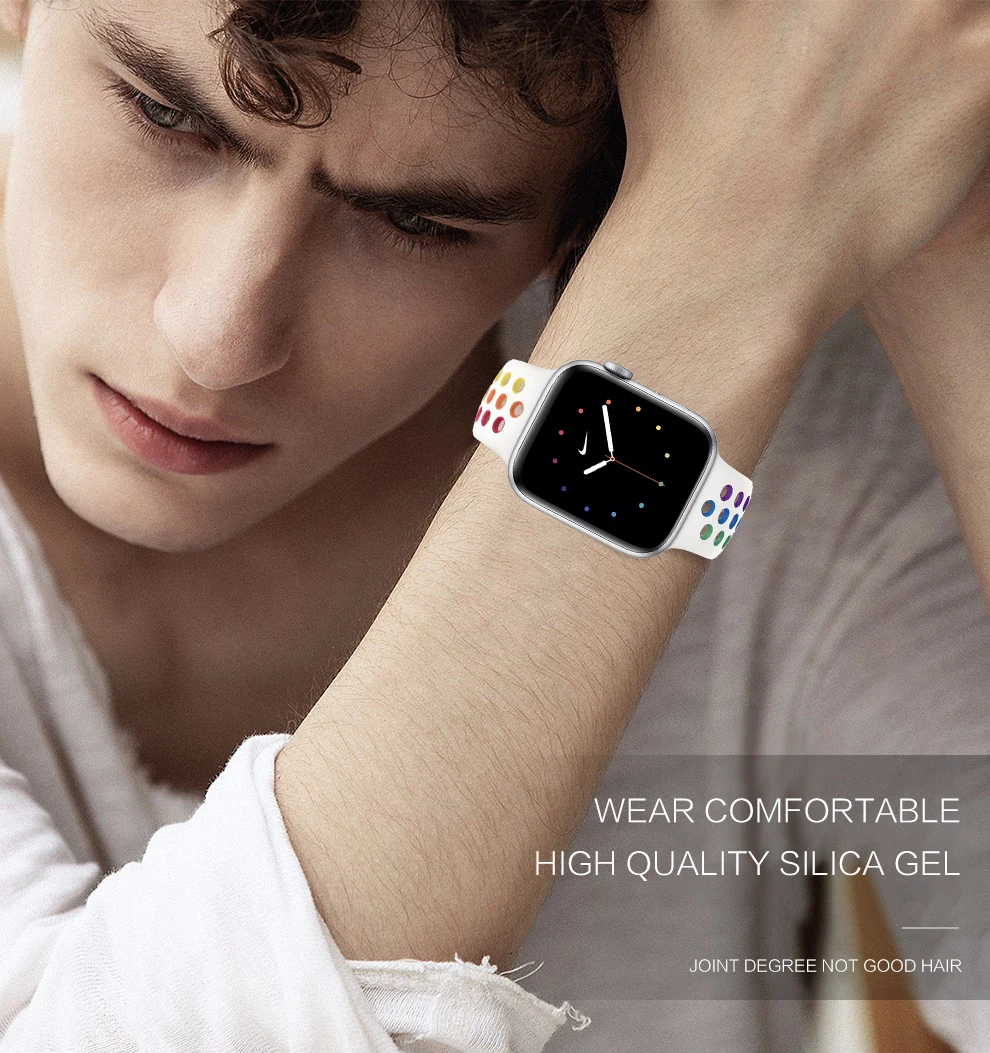 Силиконовый ремешок для apple watch band 44 мм 40 iwatch 42 38 браслет Pride Edition серии 6 SE 5 4 3 7 41 45 |