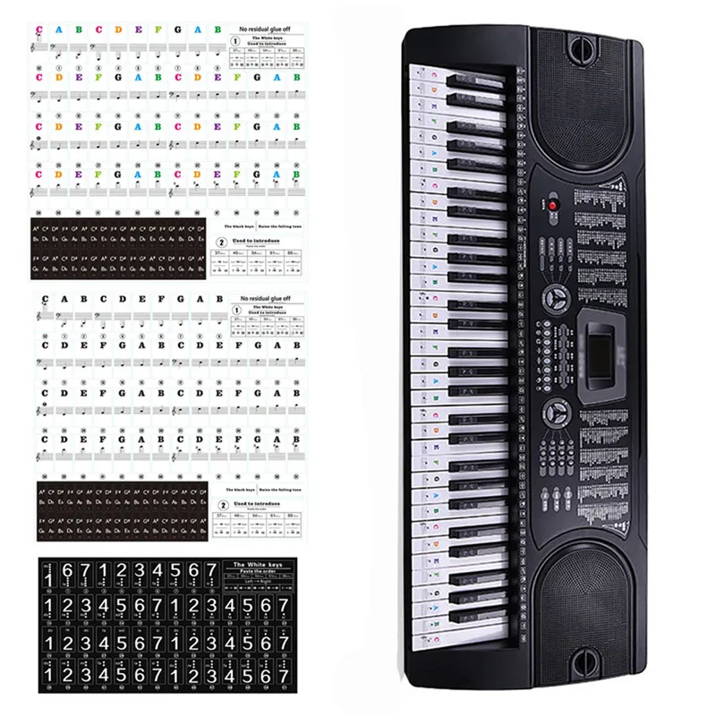 Фортепианная наклейка прозрачная в форме рояля Клавиатура Наклейка электронная
