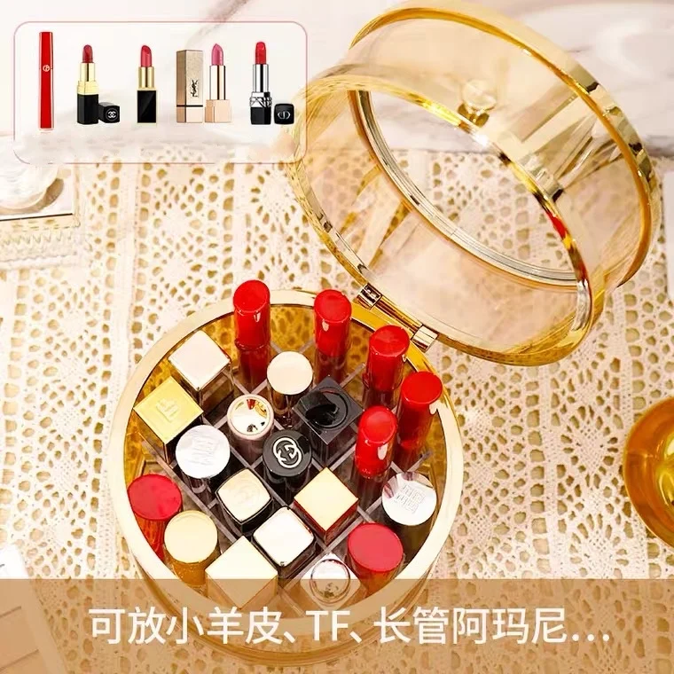 

25 Grids Glass Texture Lipstick Holder Cosmestic Organizer Makeup Nail Polish Perfume Storage Case Desktop Organizer Jewelry Box
