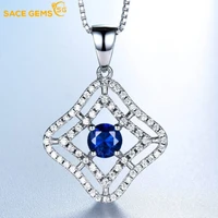 sace gems 100 925 sterling silver sapphire pendant for women wedding engagement party jewelry ladies valentine day present