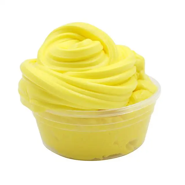 Yellow Слизь для масла пушистый прозрачный полимер шпатлевка облако слизь мягкие глиняные подвески-талисманы пены слизь поставки посыпать слизь наборы грязи детские игрушки - Цвет: Yellow