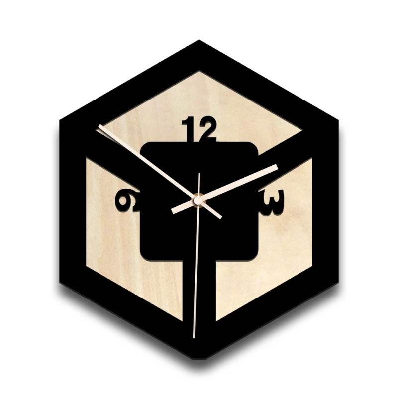 Настенные часы в стиле ретро круглая треугольная и многоугольная деревянная