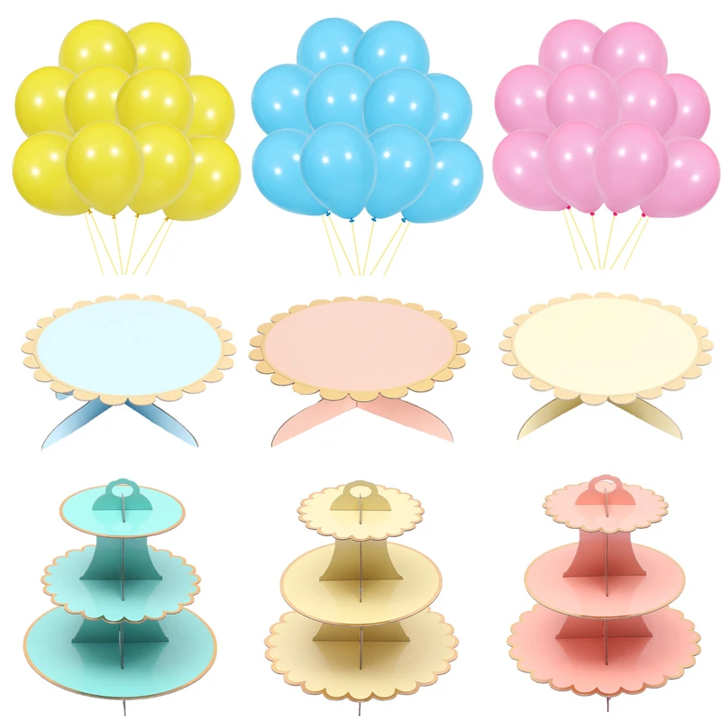 

Bronzing Solid Color Birthday Party Yellow Paper Cake Stand Baby Shower Supplies Birthday Party Decoration Cupcake Stand Candy