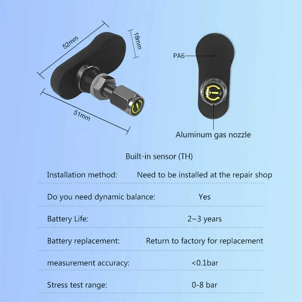 

Motorcycle TPMS Tire Pressure Monitoring System Wireless Motorbike Tyre Alarm LCD Chargeable Real Time Monitor Temperature