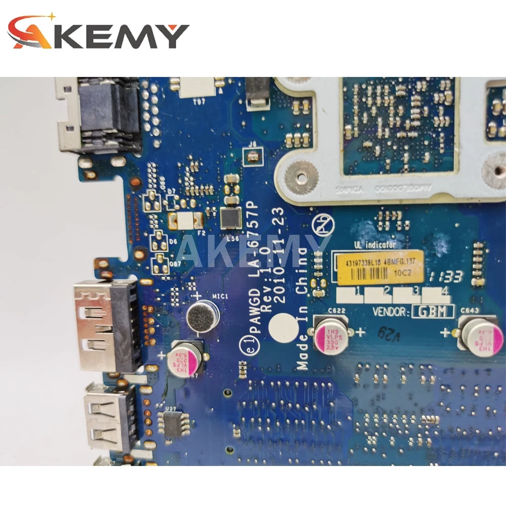 

for Lenovo G575 Notebook PAWGD LA-6757P laptop motherboard G575GX Notebook DDR3 fully tested free shipping