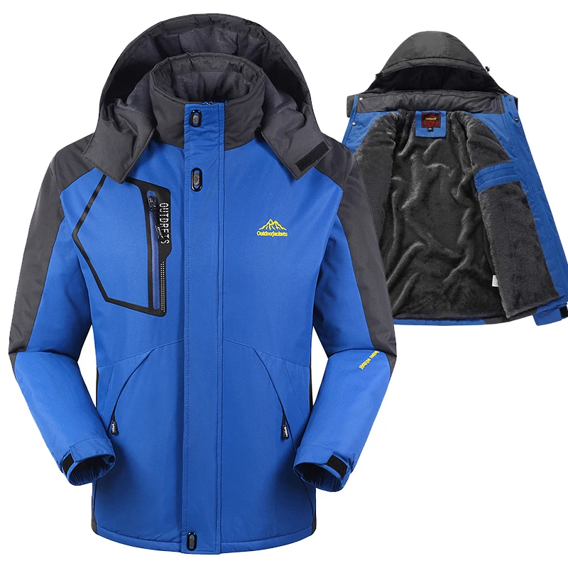 Парка мужская теплая водонепроницаемая с мехом на флисе 7XL/8XL | Мужская одежда