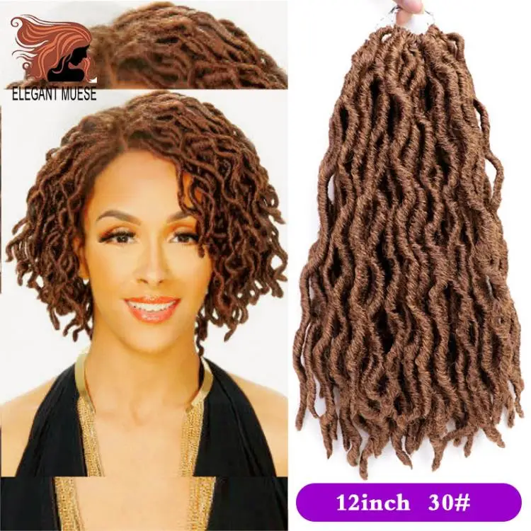12/18 дюймов crochte косы короткие Faux locs Curly мягких волос синтетические волосы для оплетки удлинитель накладки из натуральных волос для любого Для женщин