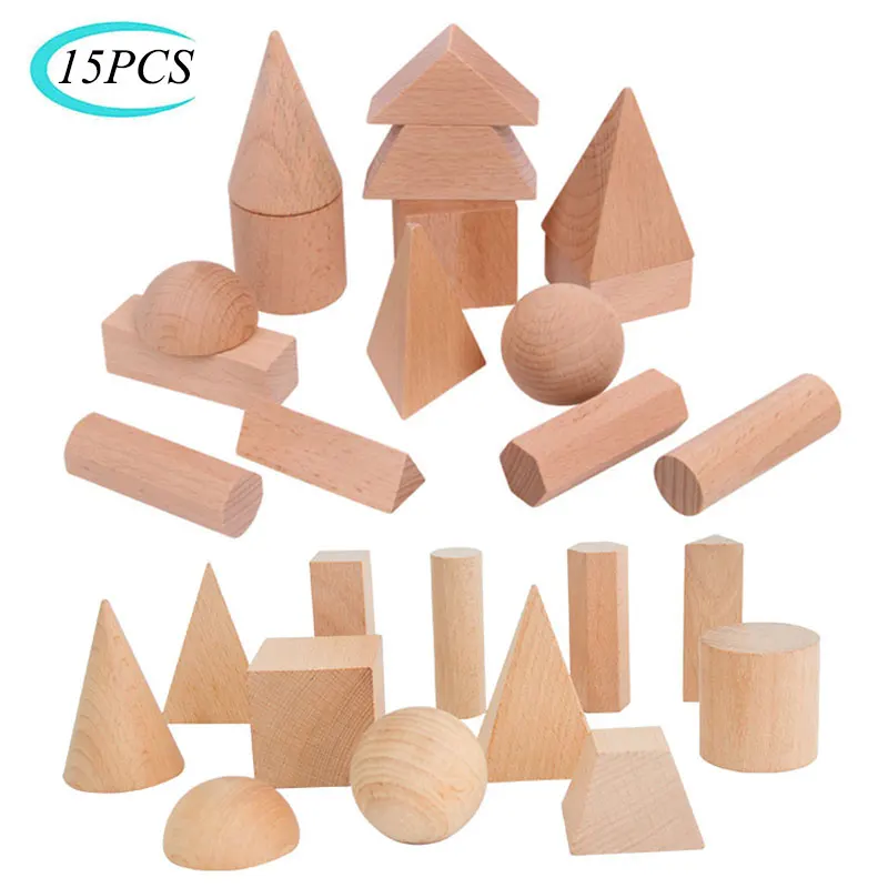 Монтессори однотонный строительный блок геометрической формы развивающая