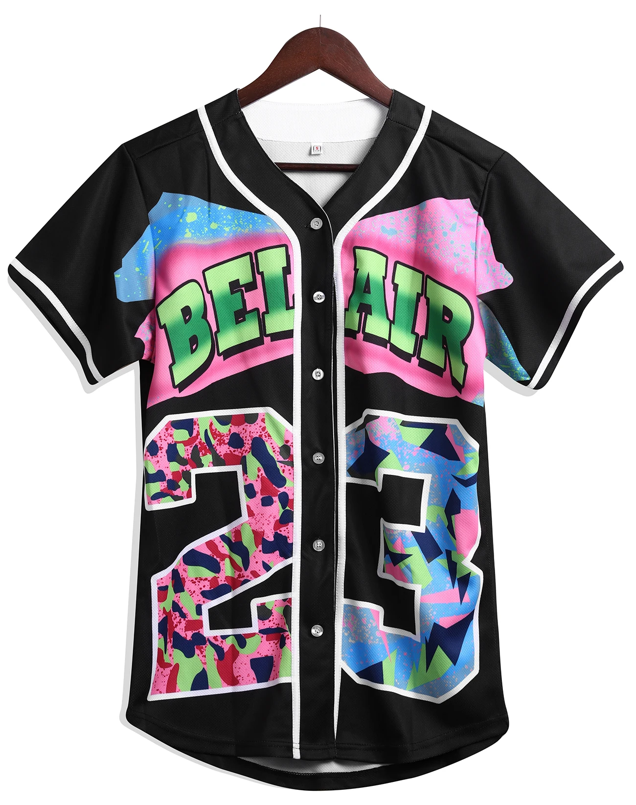 

Bel Air Baseball Jersey 90's Clothing for Women, Unisex Hip Hop Fashion Outfit for Party, 90s Theme Costume
