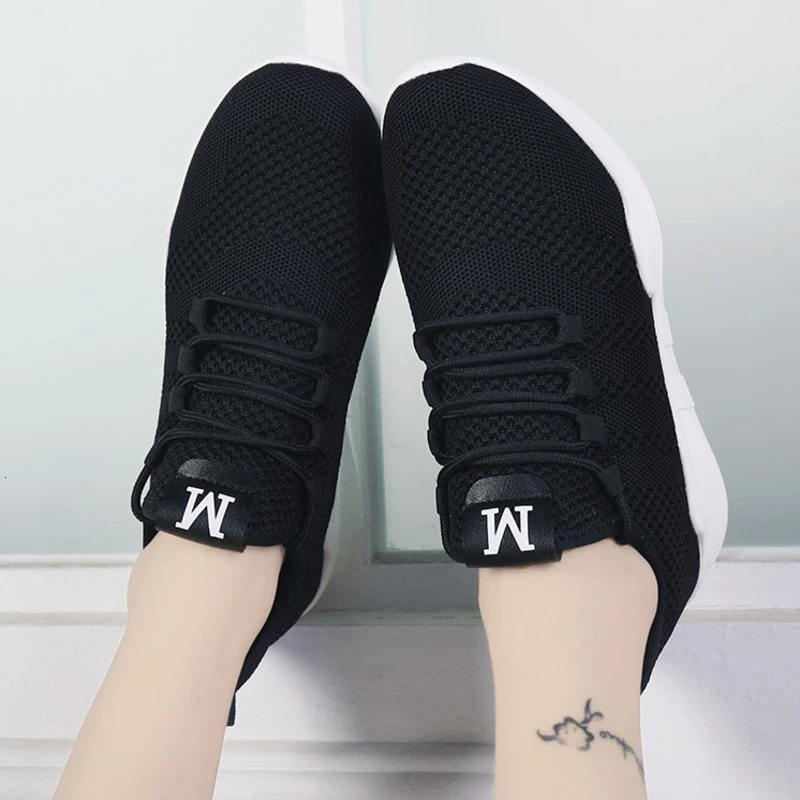 Кроссовки-носки женские сетчатые дышащие Нескользящие плоская подошва