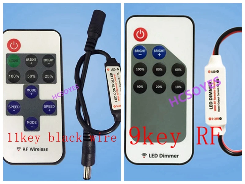 DC5 24V 11key 9key DC RF беспроводной пульт управления с светодиодный светодиодным