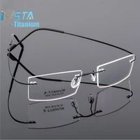 ivsta beta ti titanium glasses square designer brand style flexible memory metal rimless prescription frame men optical myopia