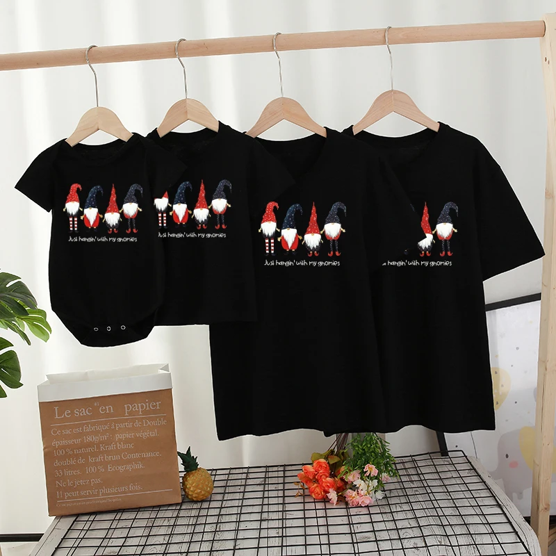 Camisetas familiares de estilo callejero de Pap&aacute; Noel para Navidad, ropa para Madre y ni&ntilde;o, Top, pelele, aspecto familiar-4