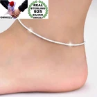 Оптовая продажа, европейский модный женский браслет на ногу OMHXZJ из стерлингового серебра 925 пробы в подарок на день рождения и свадьбу