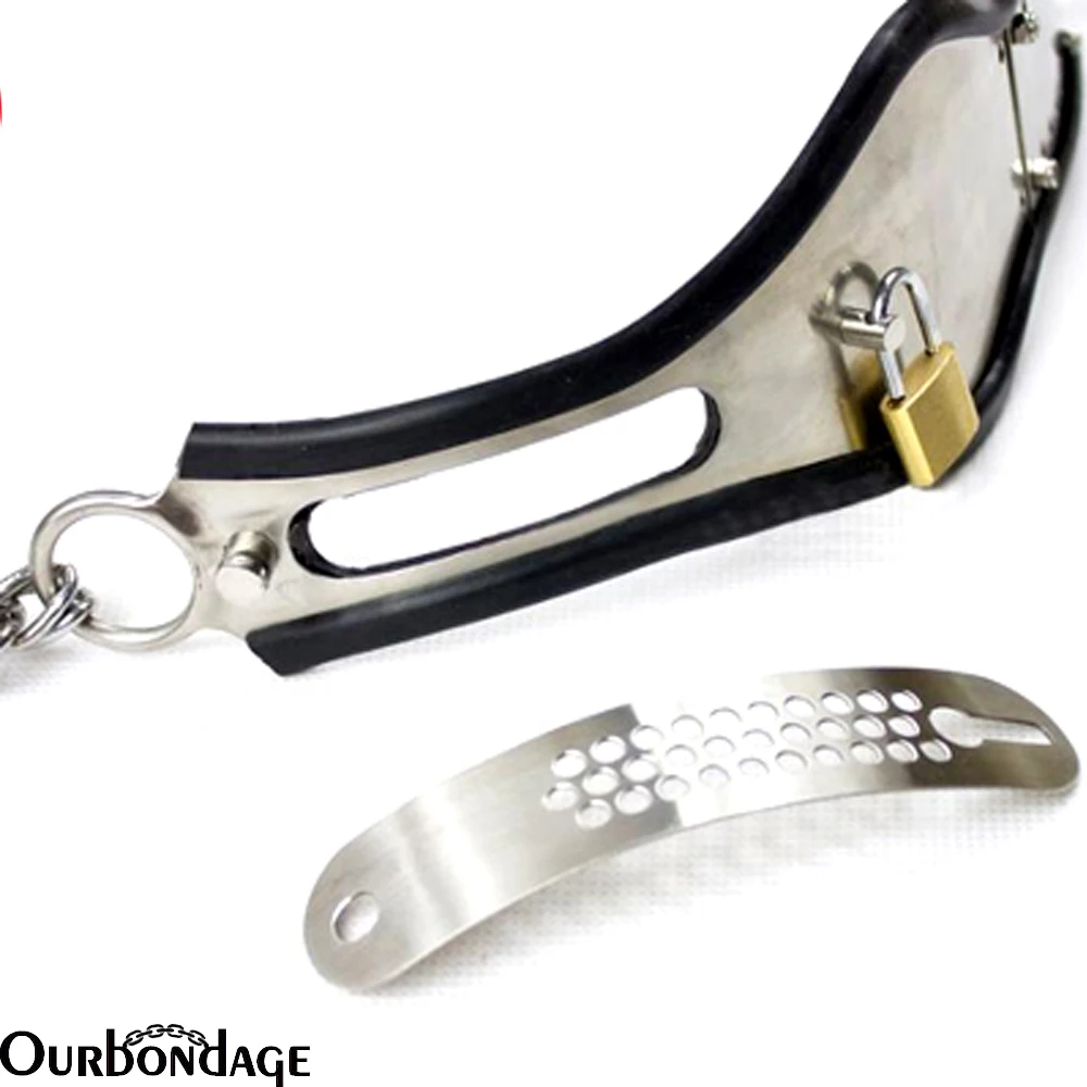 Бондаж из нержавеющей стали Женский Пояс верности с силиконовым покрытием