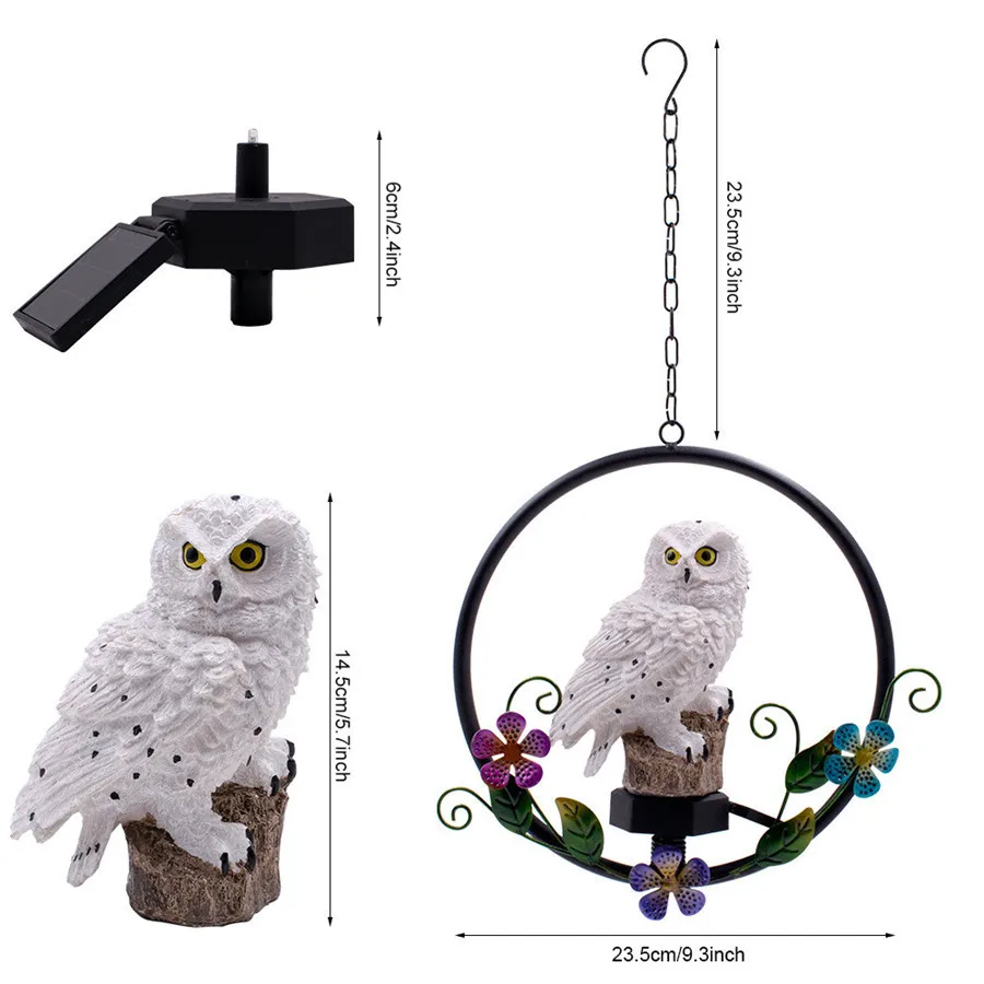 

BEIAIDI Outdoor LED Solar Lamp Owl Parrot Wind Chime Solar Garden Light Waterproof Landscape Patio Pathway Hanging Decor Light